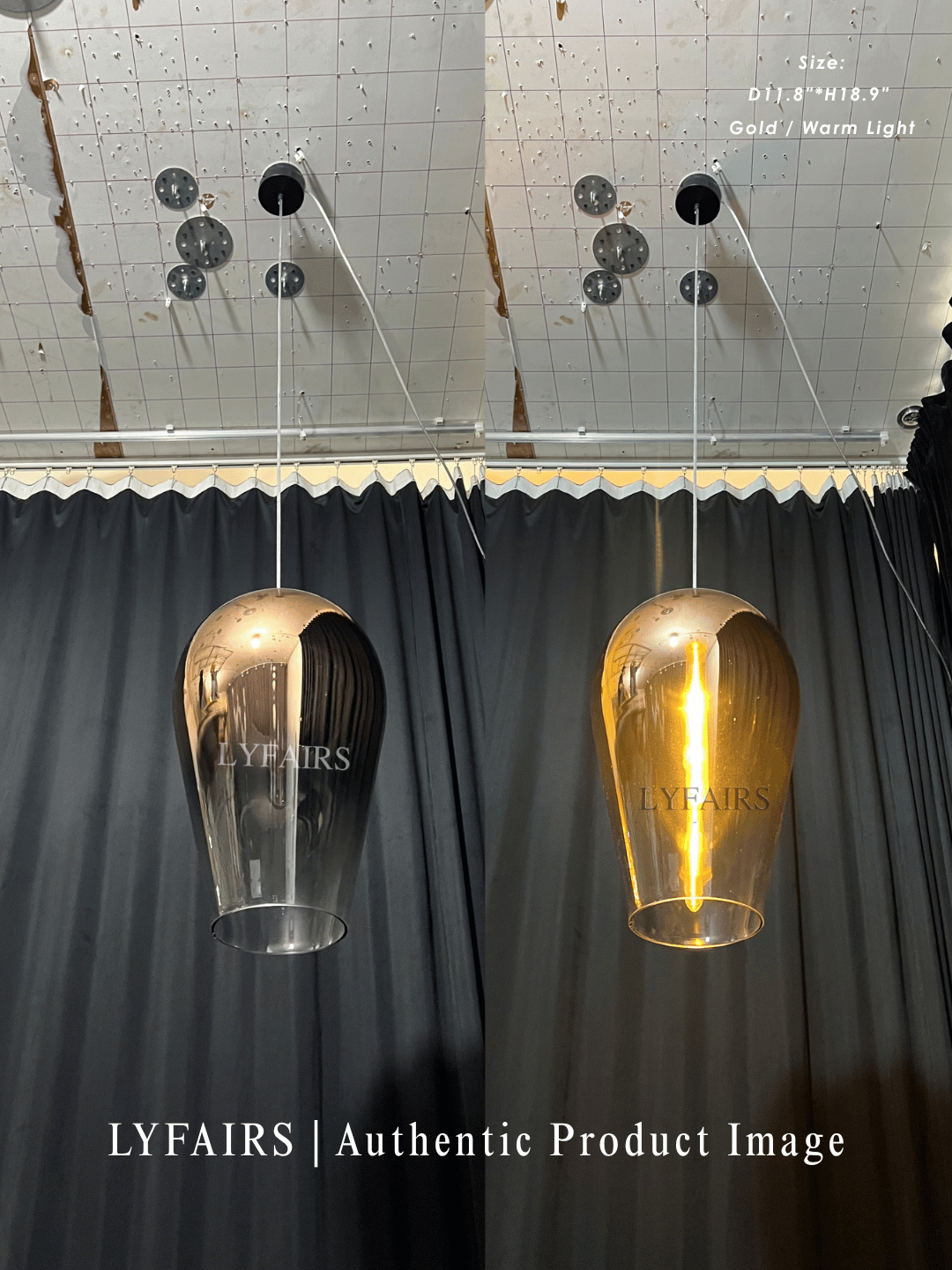 Contemporary Faded Metallic Glass Pendant Light