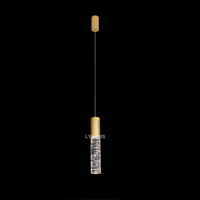 Modern 1/3-Light Cylindrical Crystal Pendant for Kitchen Island/Bedside