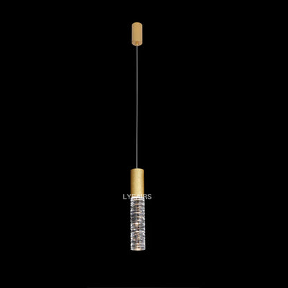 Modern 1/3-Light Cylindrical Crystal Pendant for Kitchen Island/Bedside