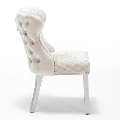 Luxury Velvet Dining Chair in Gold/Chrome Finish Color