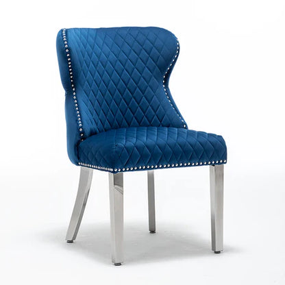 Luxury Velvet Dining Chair in Gold/Chrome Finish Color