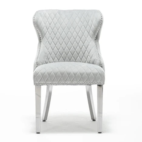 Luxury Velvet Dining Chair in Gold/Chrome Finish Color