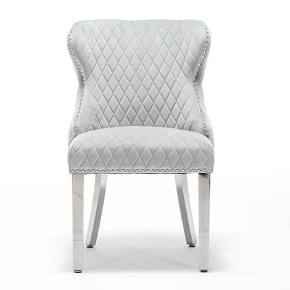 Luxury Velvet Dining Chair in Gold/Chrome Finish Color