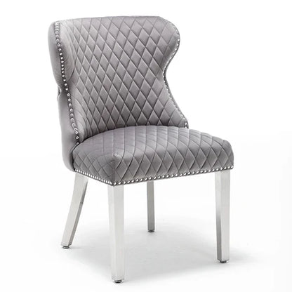 Luxury Velvet Dining Chair in Gold/Chrome Finish Color