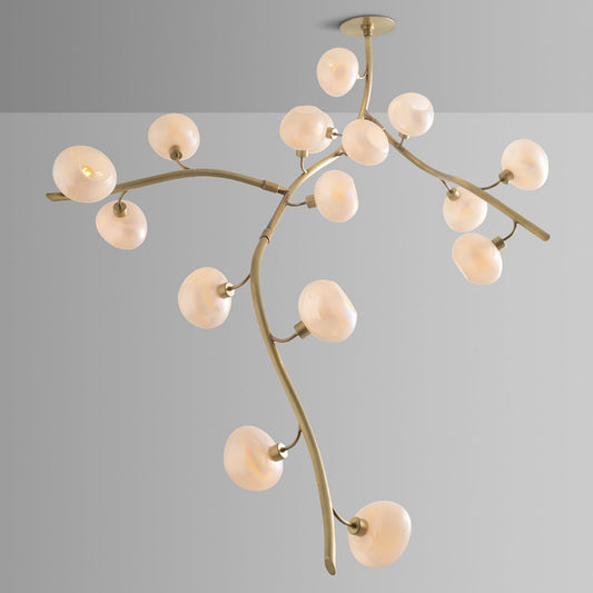 Lustre moderne en forme de globe en verre à branches verticales