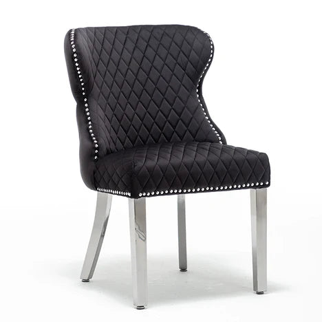 Luxury Velvet Dining Chair in Gold/Chrome Finish Color