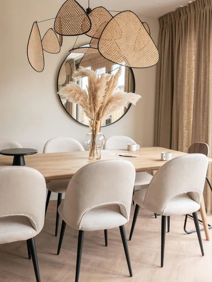 Sedia da pranzo moderna con finitura in tessuto minimalista