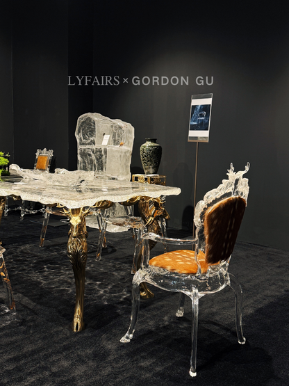 LYFAIRS x GORDON GU Western Bronze Deer Long Dining Table