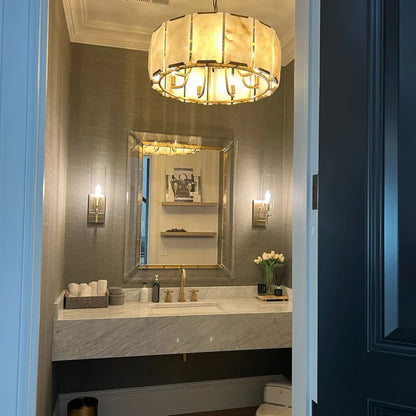 Modern Round Alabaster Chandelier for Living Room/Bedroom
