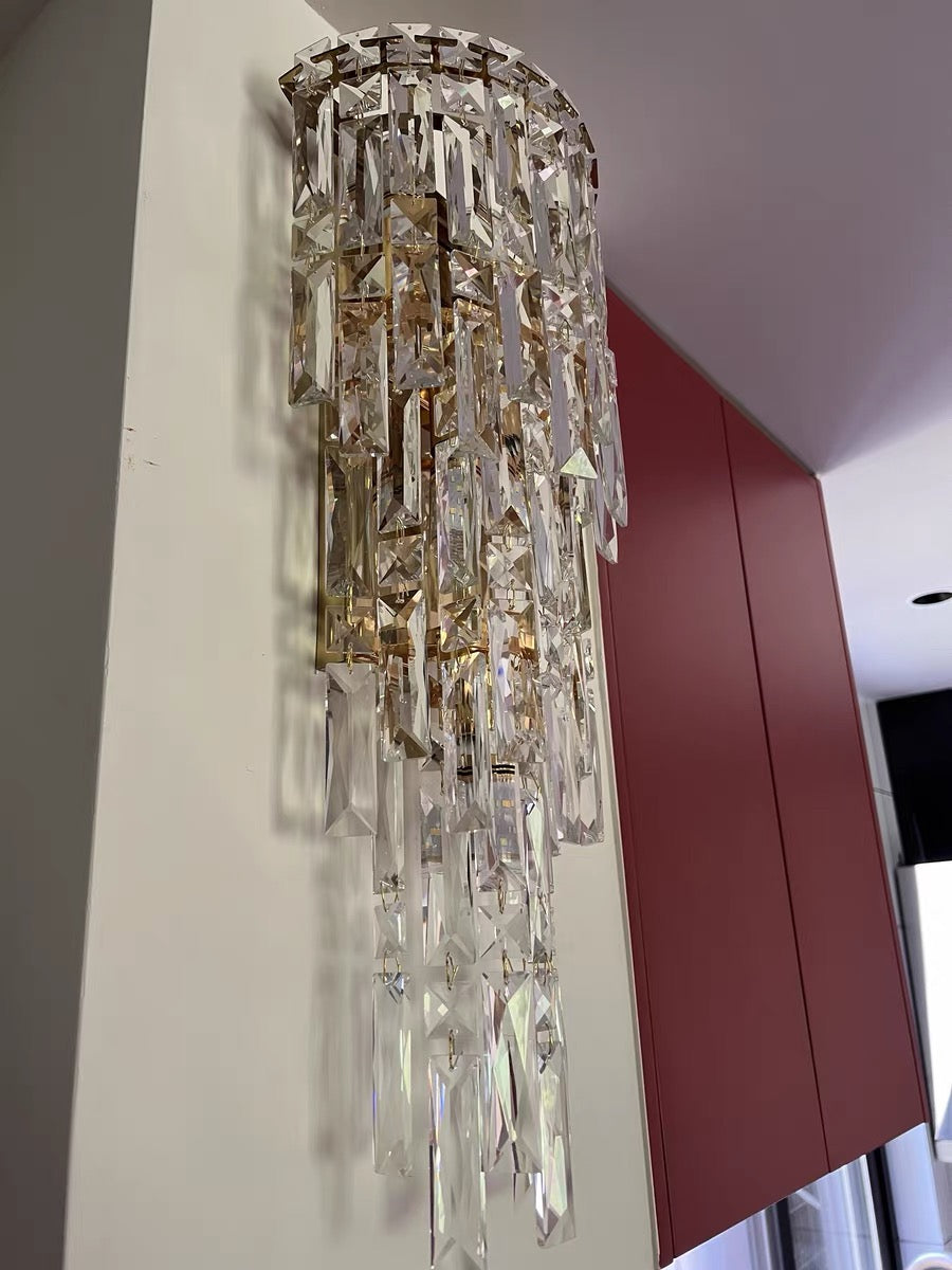 Modern Luxury Tiered Crystal Wall Lamp