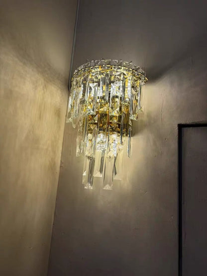 Modern Luxury Tiered Crystal Wall Lamp