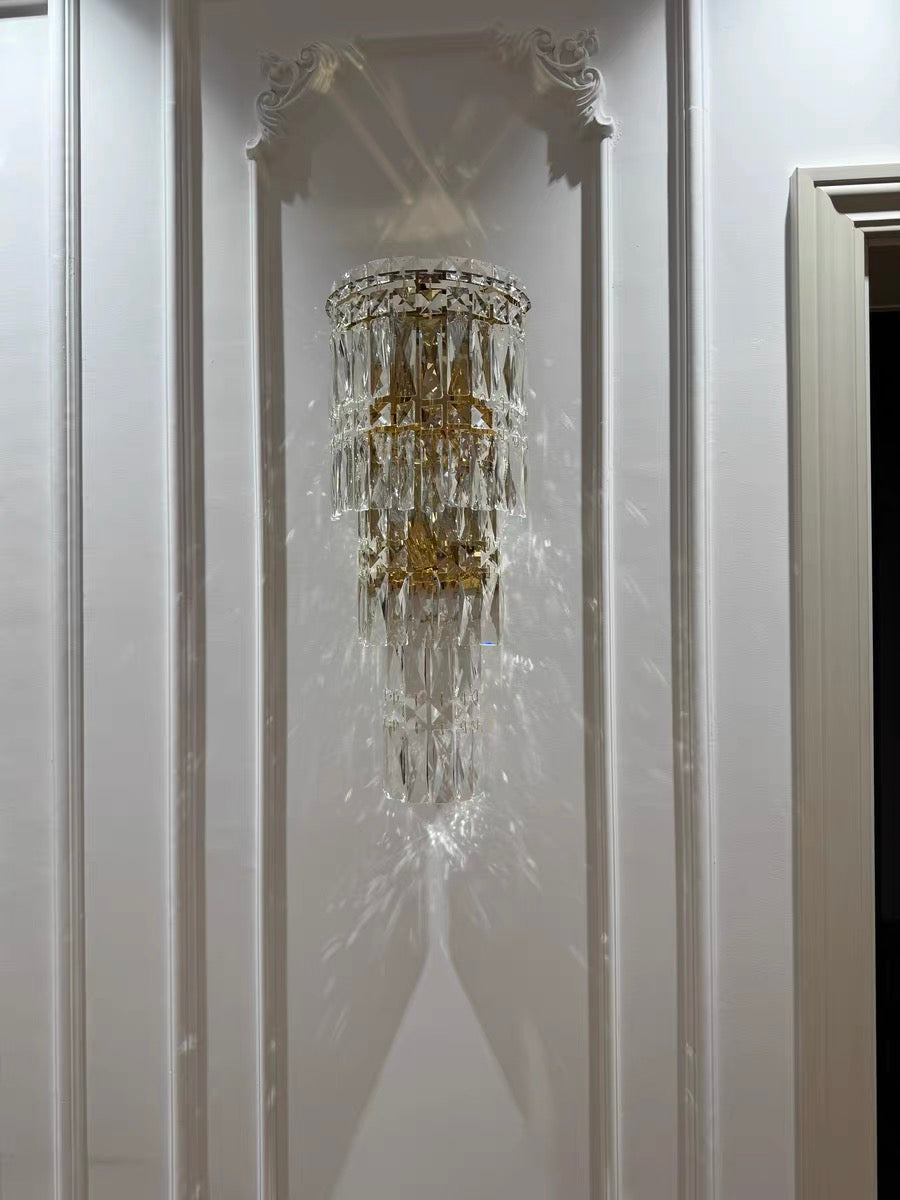 Modern Luxury Tiered Crystal Wall Lamp