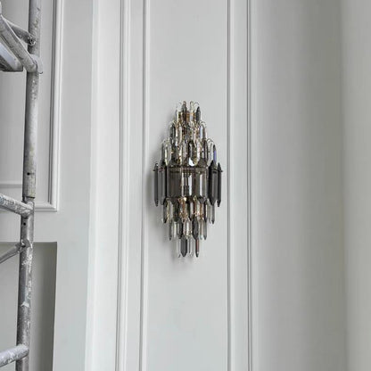 Modern Smoked&Clear Crystal Wall Lamp
