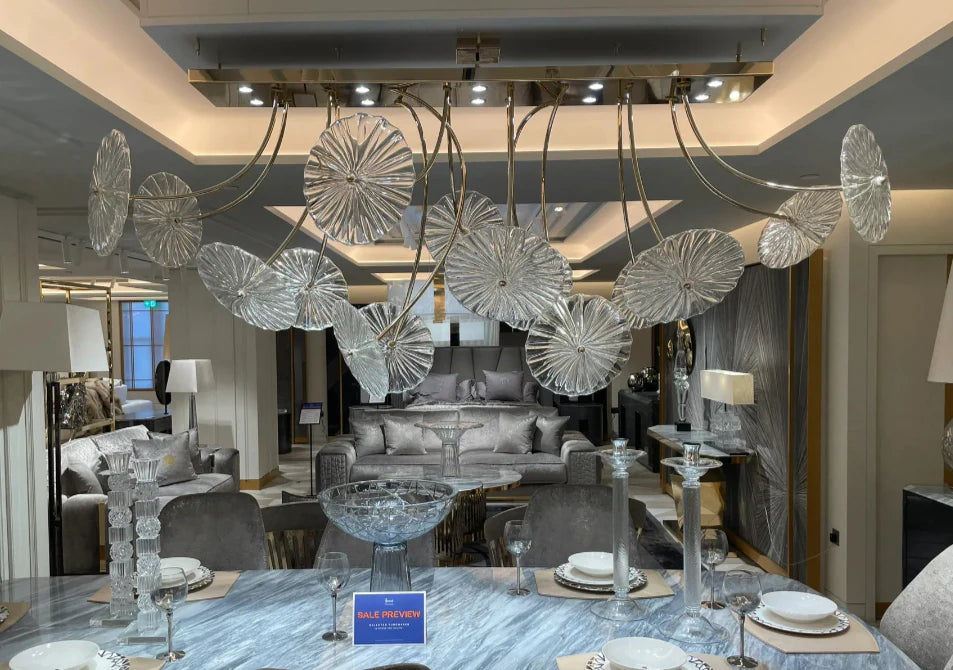 Modern Creative Glass Lotus Pendant Light for Kitchen Island