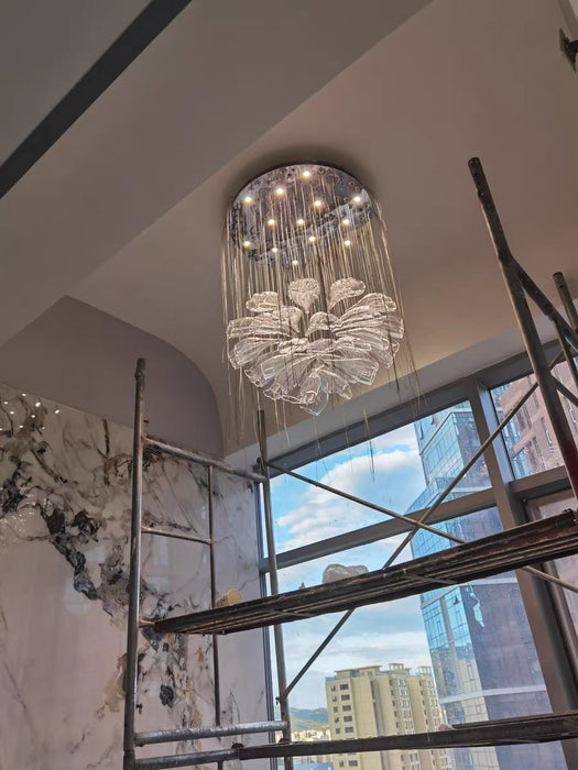 Luxury Art Design Petal-like Clear Glass Chandeliers