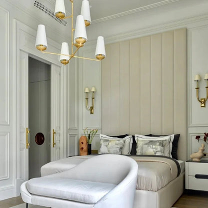 Vertical Chandelier in Bronze/Black/White Finish Color
