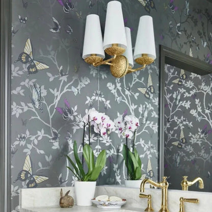 Vertical Chandelier in Bronze/Black/White Finish Color