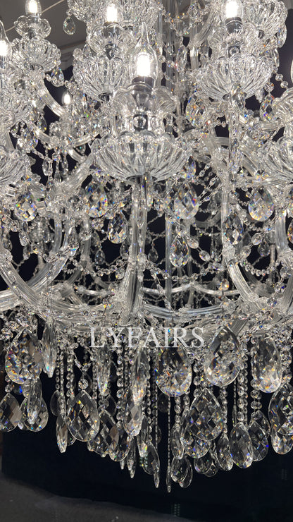 Lustre en cristal extra large à plusieurs niveaux pour hôtel/restaurant