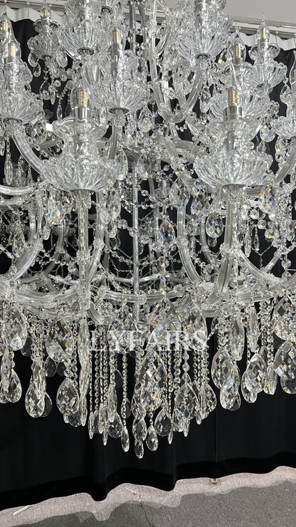 Lustre en cristal extra large à plusieurs niveaux pour hôtel/restaurant