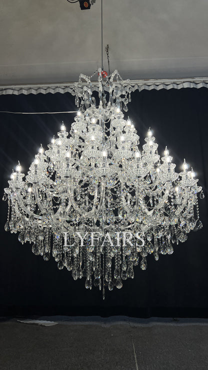 Lustre en cristal extra large à plusieurs niveaux pour hôtel/restaurant