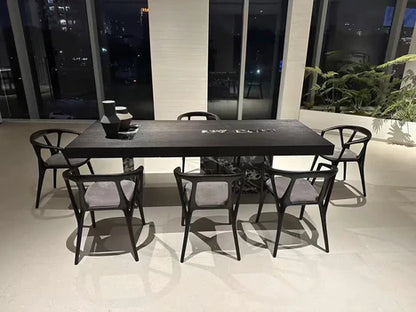 Luxury Wood Dining Chair in Black Finish Color