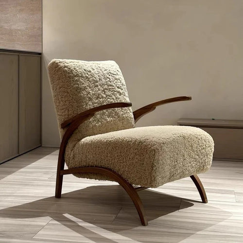 Poltrona da salotto in legno accogliente in stile francese