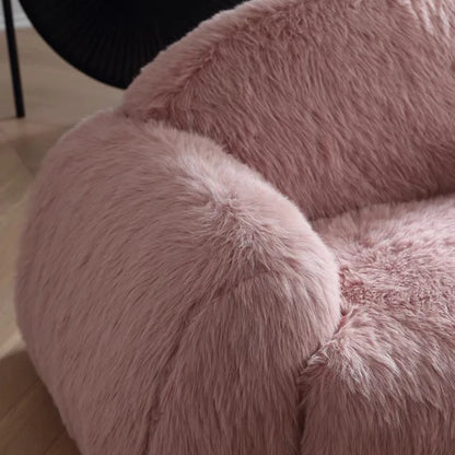Poltrona moderna in peluche rosa
