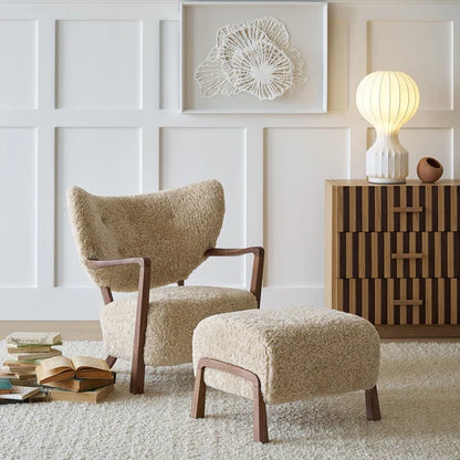 Fauteuil simple de style vintage français/style crème