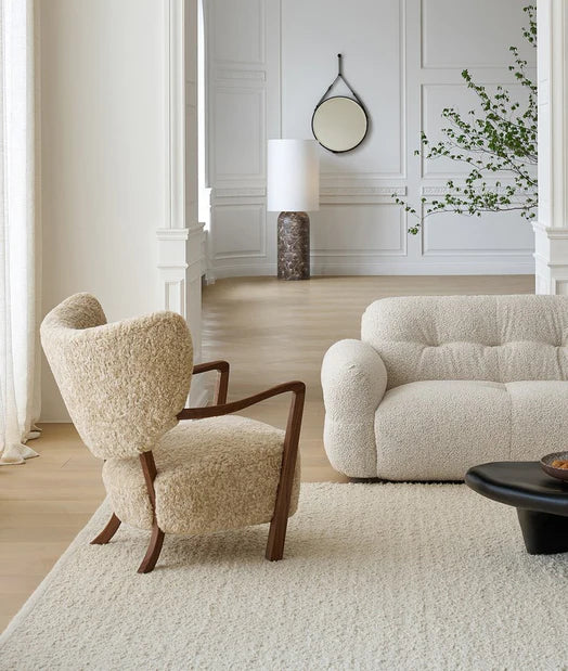 Fauteuil simple de style vintage français/style crème