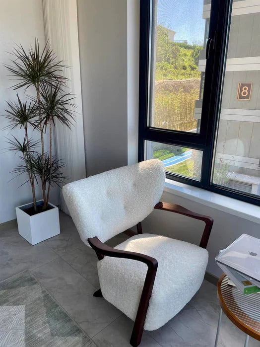 Fauteuil simple de style vintage français/style crème
