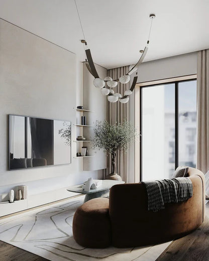 Lustre LED moderne en forme de goutte d'albâtre