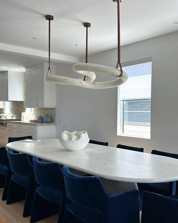 Lampada a sospensione moderna Infinity Alabaster per soffitti bassi
