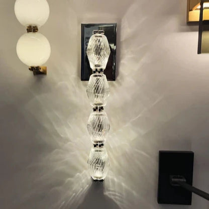 Applique da parete moderna di lusso con collana di cristallo