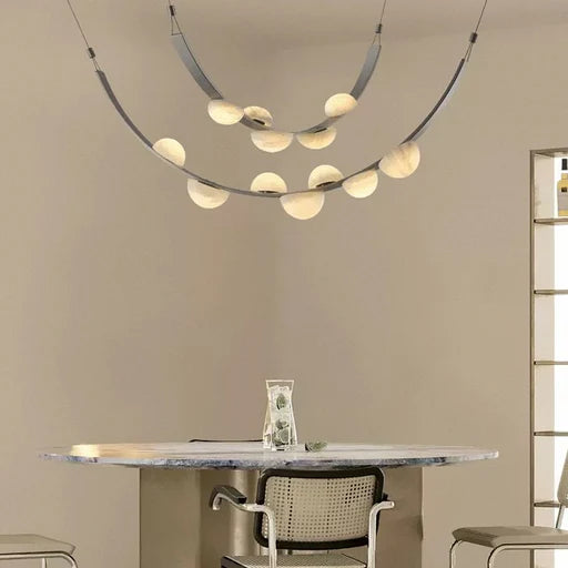 Lustre LED moderne en forme de goutte d'albâtre