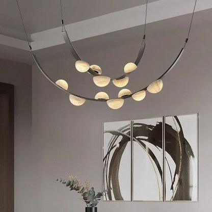 Lustre LED moderne en forme de goutte d'albâtre