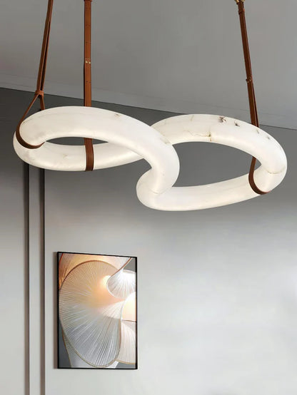Lampada a sospensione moderna Infinity Alabaster per soffitti bassi