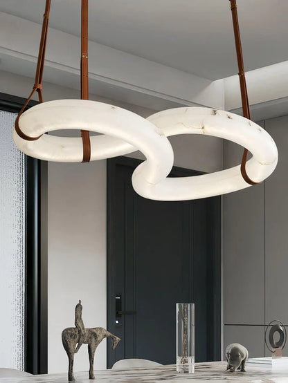 Lampada a sospensione moderna Infinity Alabaster per soffitti bassi