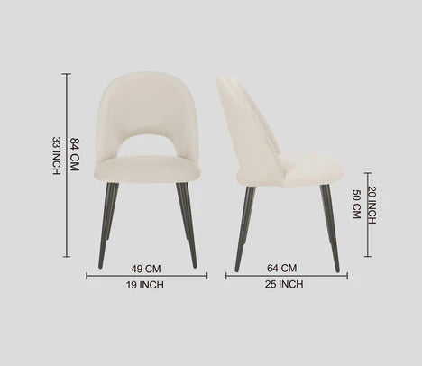 Sedia da pranzo moderna con finitura in tessuto minimalista