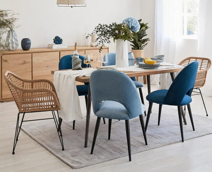 Sedia da pranzo moderna con finitura in tessuto minimalista