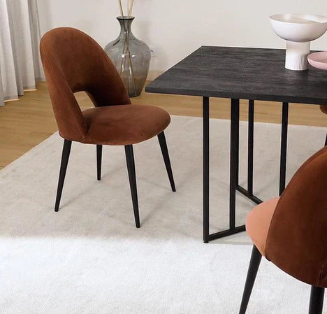 Sedia da pranzo moderna con finitura in tessuto minimalista