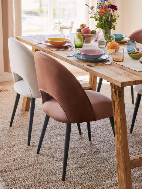 Sedia da pranzo moderna con finitura in tessuto minimalista