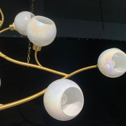 Lustre moderne en verre soufflé à la main pour salon/salle à manger/îlot de cuisine 