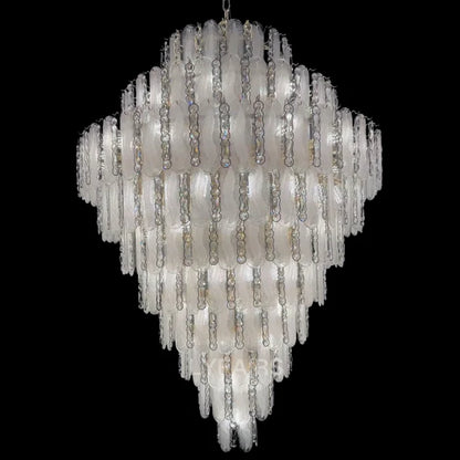 Modern Feather Crystal Chandelier Set in Chrome/Gold Finish for High/Low-ceiling