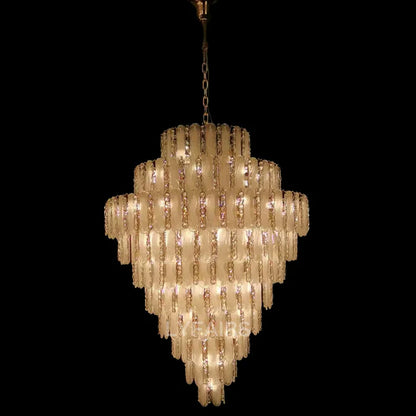 Modern Feather Crystal Chandelier Set in Chrome/Gold Finish for High/Low-ceiling