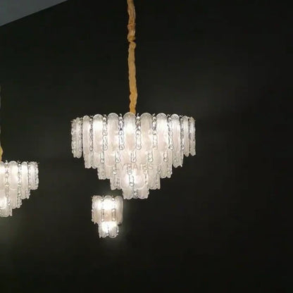 Modern Feather Crystal Chandelier Set in Chrome/Gold Finish for High/Low-ceiling