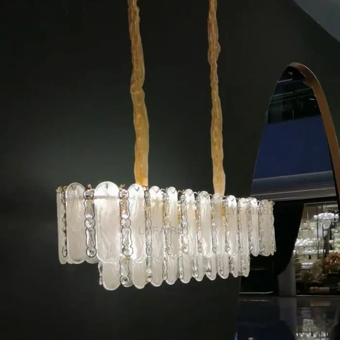 Modern Feather Crystal Chandelier Set in Chrome/Gold Finish for High/Low-ceiling