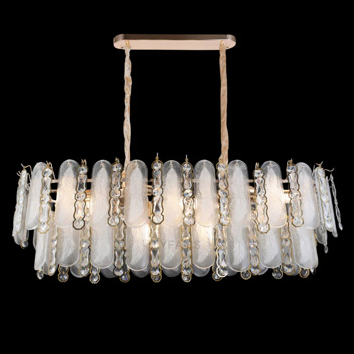 Modern Feather Crystal Chandelier Set in Chrome/Gold Finish for High/Low-ceiling