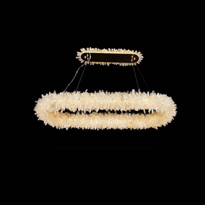 Modern Round/Oval/Linear/Square Natural Crystal Chandelier