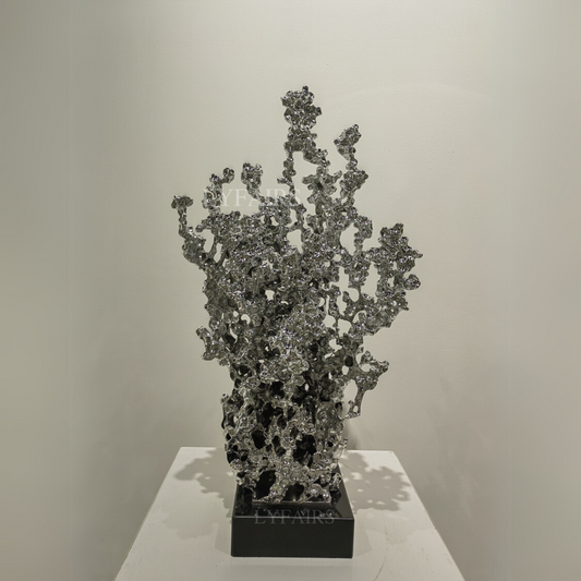 Modern Abstract Cast Aluminum Wave Statue Ornament