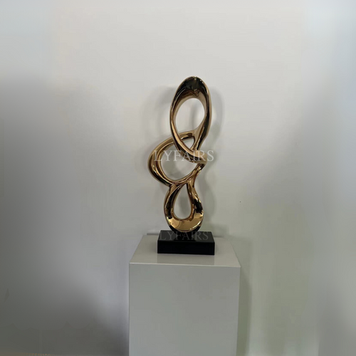 Abstract Stainless Steel Electroplated Gold Sculpture